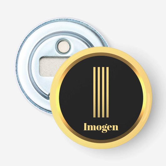 Personalisierter Gold-Mit Monogramm Letter I Flaschenöffner (Vorderseite)