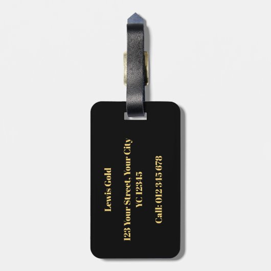 Personalisierter Gold Mit Monogramm Letter M Gepäc Gepäckanhänger (Rückseite vertikal)