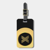Personalisierter Gold Mit Monogramm Letter X Gepäc Gepäckanhänger (Vorderseite vertikal)