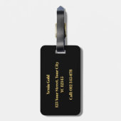Personalisierter Gold Mit Monogramm Letter X Gepäc Gepäckanhänger (Rückseite vertikal)
