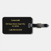Personalisierter Gold Mit Monogramm Letter X Gepäc Gepäckanhänger (Rückseite horizontal)