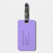 Personalisierter Gold Trim Violett Streifen Gepäck Gepäckanhänger (Rückseite vertikal)