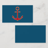 Personalisierter Goldanker und roter Kapitän Visitenkarte (Vorne/Hinten)