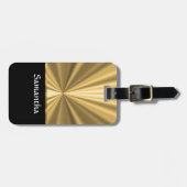 Personalisierter Goldblick und -SCHWARZES Gepäckanhänger (Vorderseite horizontal)