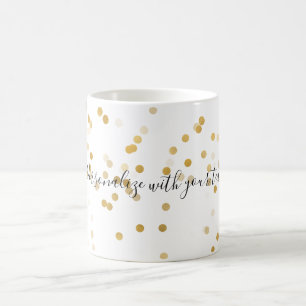 Personalisierter GoldConfetti Kaffeetasse