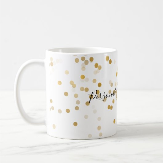 Personalisierter GoldConfetti Kaffeetasse (Links)