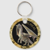 Personalisierter Golddrache Schlüsselanhänger (Vorderseite)