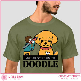Personalisierter Golden Doodle Hund Künstler Männe T-Shirt