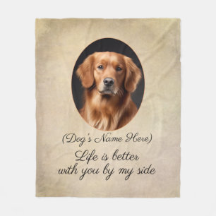 Personalisierter Golden Retriever an meiner Seite Fleecedecke