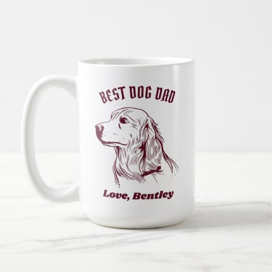 Personalisierter Golden Retriever Hund Mama Indivi Kaffeetasse (Links)
