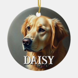 Personalisierter Golden Retriever Keramik Ornament