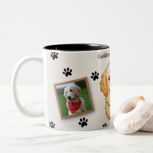 Personalisierter Golden Retriever Mom-Becher - Ind Zweifarbige Tasse