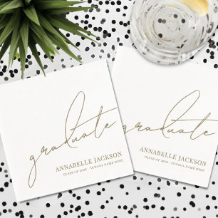 Personalisierter Goldener Abschluss Serviette