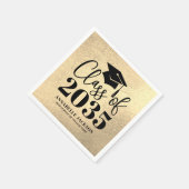 Personalisierter Goldener Abschluss Serviette (Ecke)