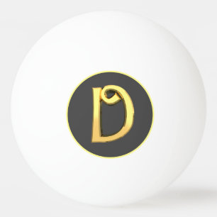 Personalisierter Goldener Buchstabe D Tischtennisball
