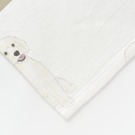 Personalisierter Goldener Doodle Fleecedecke (Ecke)
