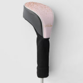 Personalisierter goldener Glitter-Monogramm-Name Golf Headcover (angewinkelt)
