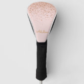 Personalisierter goldener Glitter-Monogramm-Name Golf Headcover (Vorderseite)