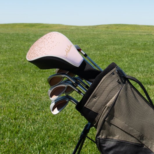 Personalisierter goldener Glitter-Monogramm-Name Golf Headcover (In SItu)