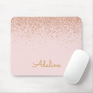 Personalisierter goldener Glitter-Monogramm-Name Mousepad