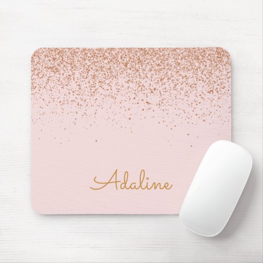 Personalisierter goldener Glitter-Monogramm-Name Mousepad (Mit Mouse)