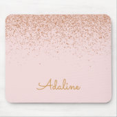 Personalisierter goldener Glitter-Monogramm-Name Mousepad (Vorne)