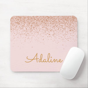 Personalisierter goldener Glitter-Monogramm-Name Mousepad