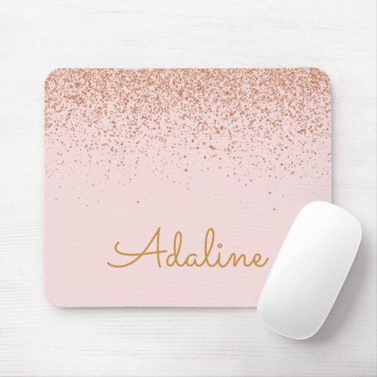 Personalisierter goldener Glitter-Monogramm-Name Mousepad (Mit Mouse)