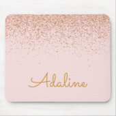 Personalisierter goldener Glitter-Monogramm-Name Mousepad (Vorne)