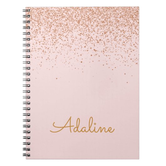 Personalisierter goldener Glitter-Monogramm-Name Notizblock (Vorderseite)