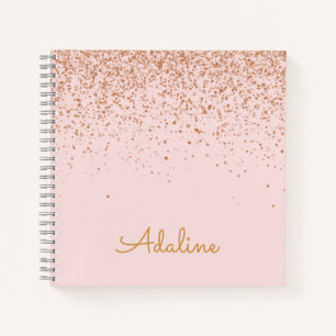 Personalisierter goldener Glitter-Monogramm-Name Notizblock