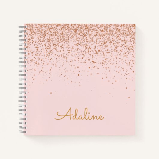 Personalisierter goldener Glitter-Monogramm-Name Notizblock (Vorderseite)