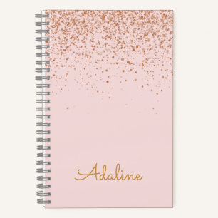 Personalisierter goldener Glitter-Monogramm-Name Notizblock