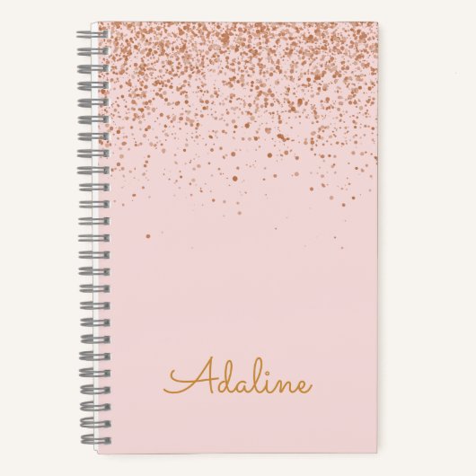 Personalisierter goldener Glitter-Monogramm-Name Notizblock (Vorderseite)