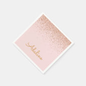 Personalisierter goldener Glitter-Monogramm-Name Serviette (Ecke)