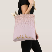 Personalisierter goldener Glitter-Monogramm-Name Tasche (Von Nahem)