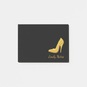 Personalisierter goldener High Heel Schuh Post-it Klebezettel