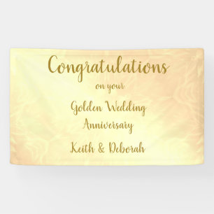 Personalisierter Goldener Hochzeitstag Banner