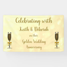 Personalisierter Goldener Hochzeitstag Banner