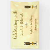 Personalisierter Goldener Hochzeitstag Banner (Vertikal)