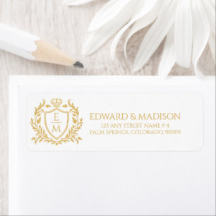 Personalisierter goldener Hochzeitswappen-Schild