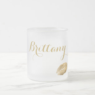 Personalisierter Goldener Lippenstift Mattglastasse
