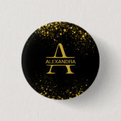 Personalisierter Goldener Monogramm Buchstabe A Button (Vorderseite)