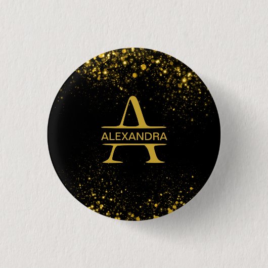 Personalisierter Goldener Monogramm Buchstabe A Button (Vorderseite)