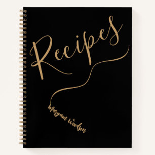 Personalisierter Goldener Name (Rezeptjournal) Chi Notizblock