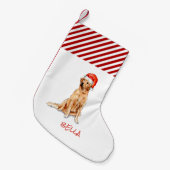 Personalisierter Goldener Retriever mit Weihnachts Kleiner Weihnachtsstrumpf (Vorderansicht (hängend))