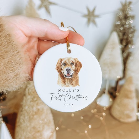 Personalisierter Goldener Retriever Name Erster We Keramik Ornament