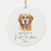Personalisierter Goldener Retriever Name Erster We Keramik Ornament (Vorne)