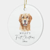 Personalisierter Goldener Retriever Name Erster We Keramik Ornament (Links)