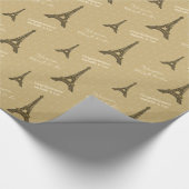 Personalisierter goldener Turm Paris Eiffel Geschenkpapier (Ecke)